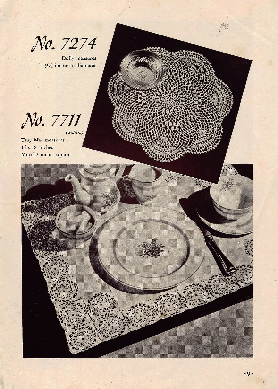 1940s CHARMING Vintage Crochet Booklet Coats Clark No. 217 Old New Favorites Doilies Crochet Patterns Doilies,Place Mats etc