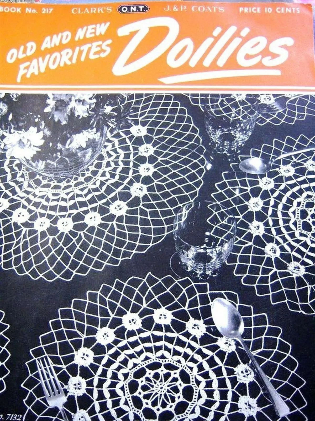 1940s CHARMING Vintage Crochet Booklet Coats Clark No. 217 Old New Favorites Doilies Crochet Patterns Doilies,Place Mats etc