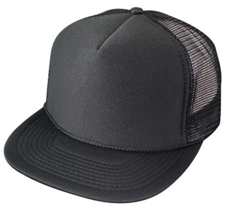 2 Dozen Flat Bill Blank 5 Panel Mesh Foam Trucker Baseball Hats Caps Wholesale Bulk