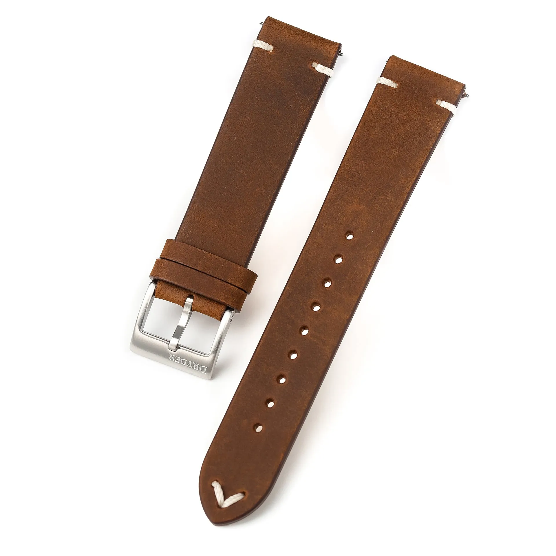 20mm Quick Release Simple Stitch Leather Watch Strap