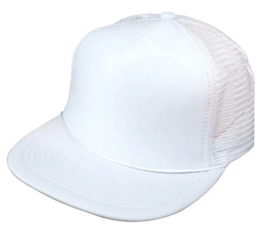 50 Lot Flat Bill Blank 5 Panel Mesh Foam Trucker Baseball Hats Caps Wholesale Bulk