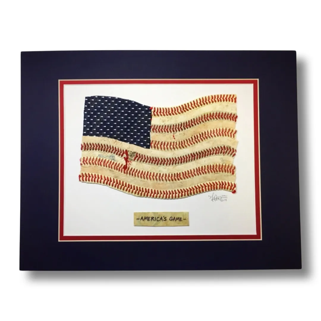 “America’s Game” Original Artwork - Navy Red Unframed