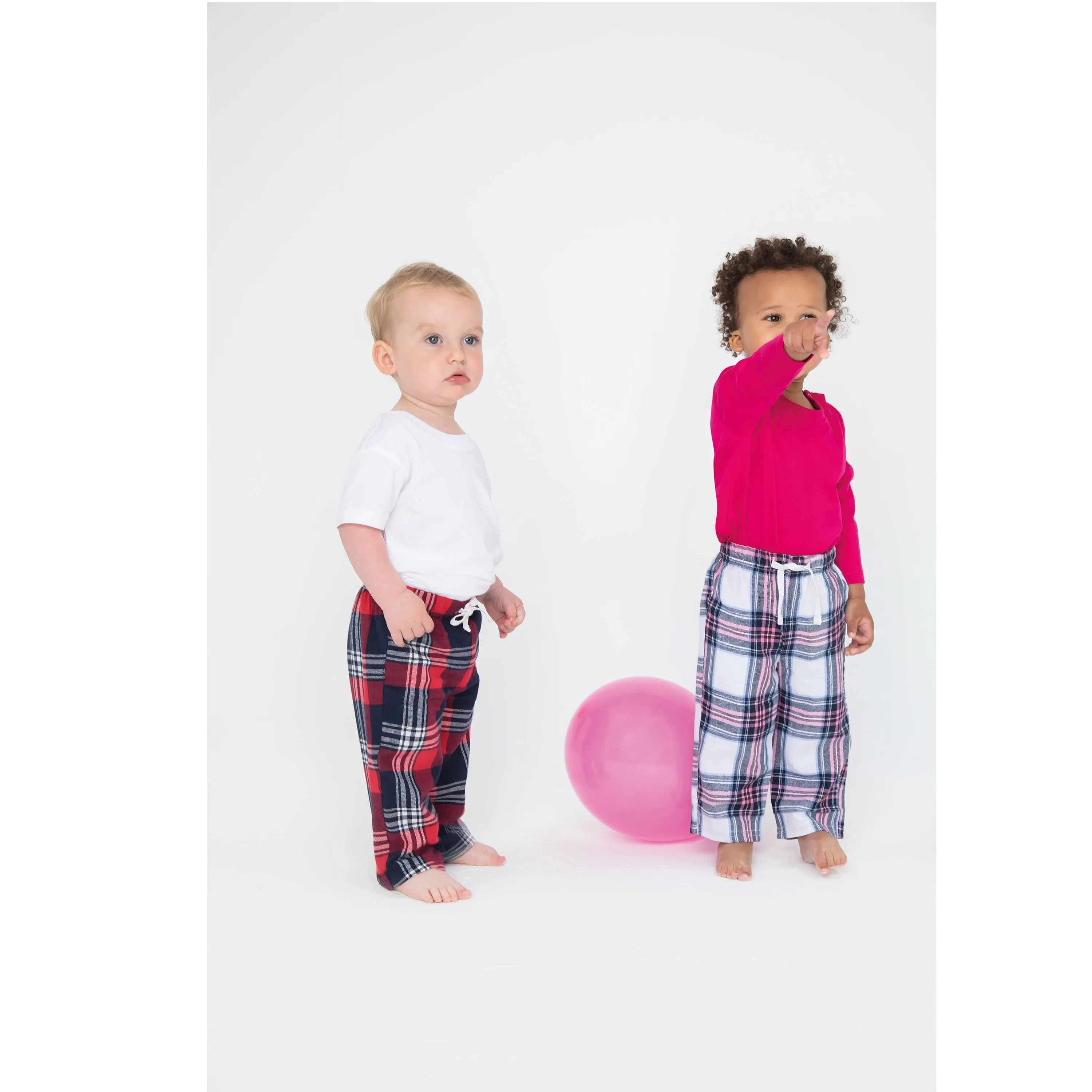 Baby/Toddler Tartan Lounge Pants | WHITE/PINK