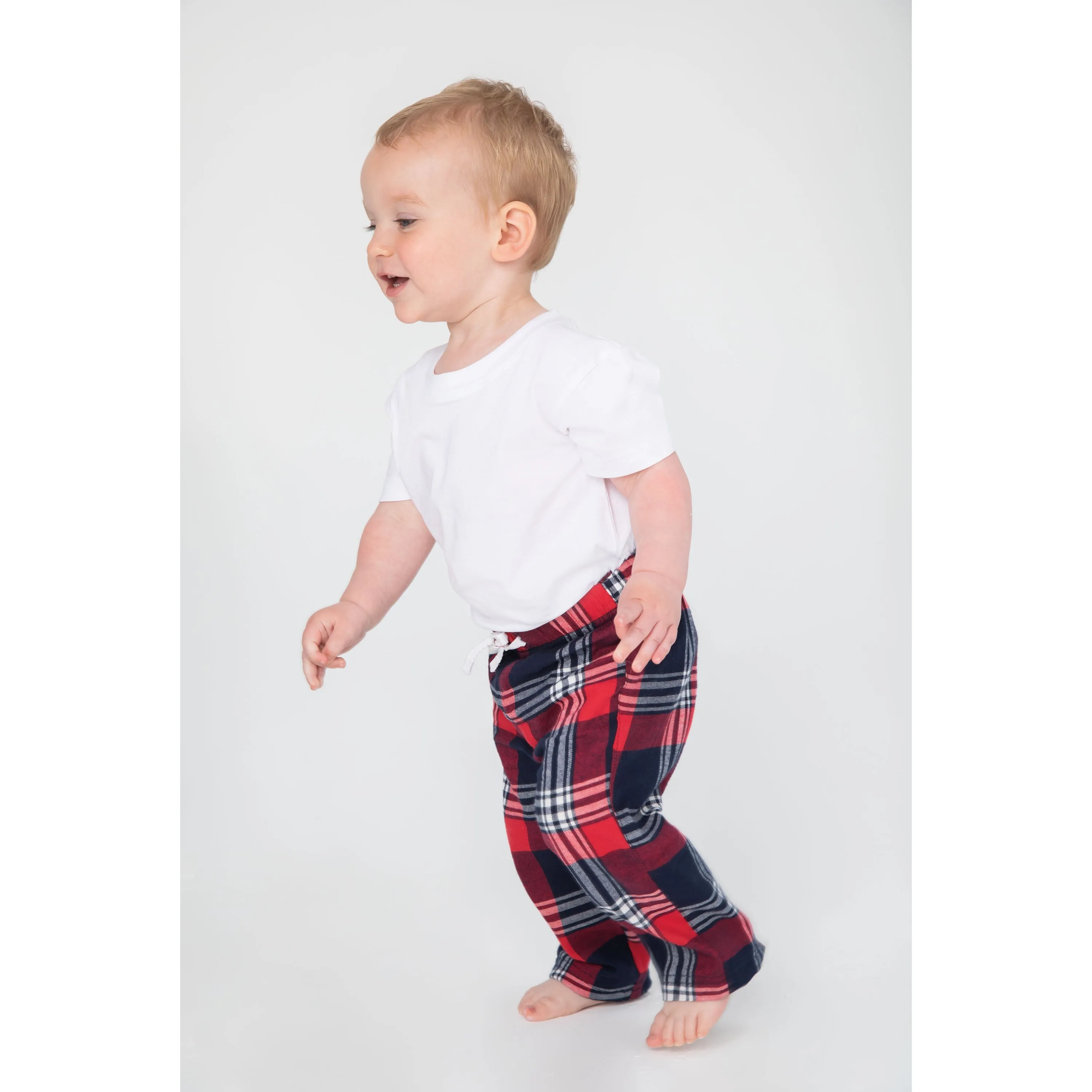 Baby/Toddler Tartan Lounge Pants | WHITE/PINK