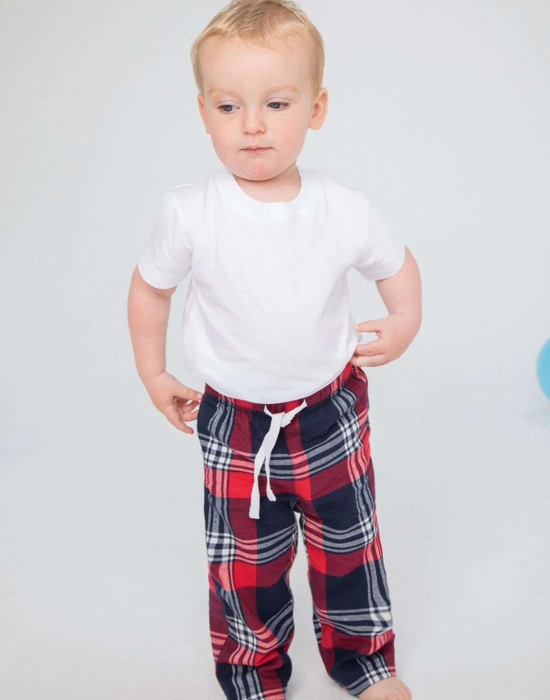 Baby/Toddler Tartan Lounge Pants | WHITE/PINK