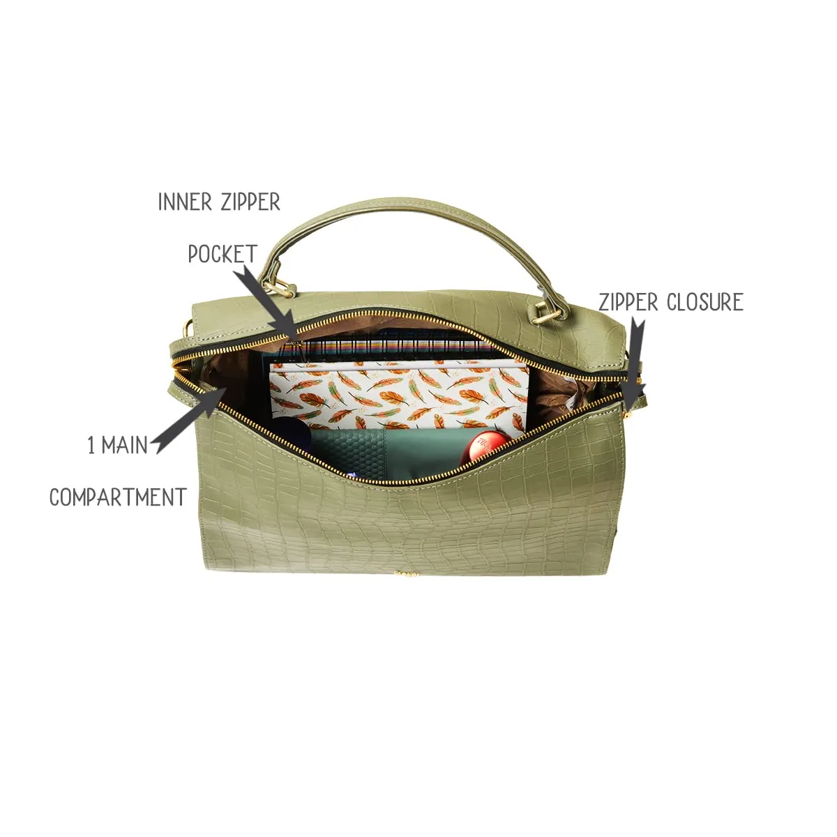 Baggit Women's Duffel Handbag - Large (Green)