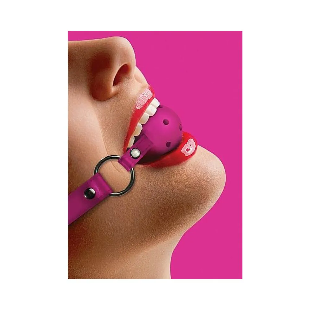 Ball Gag With Leather Straps - Pink