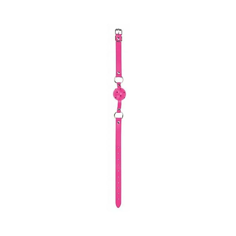 Ball Gag With Leather Straps - Pink