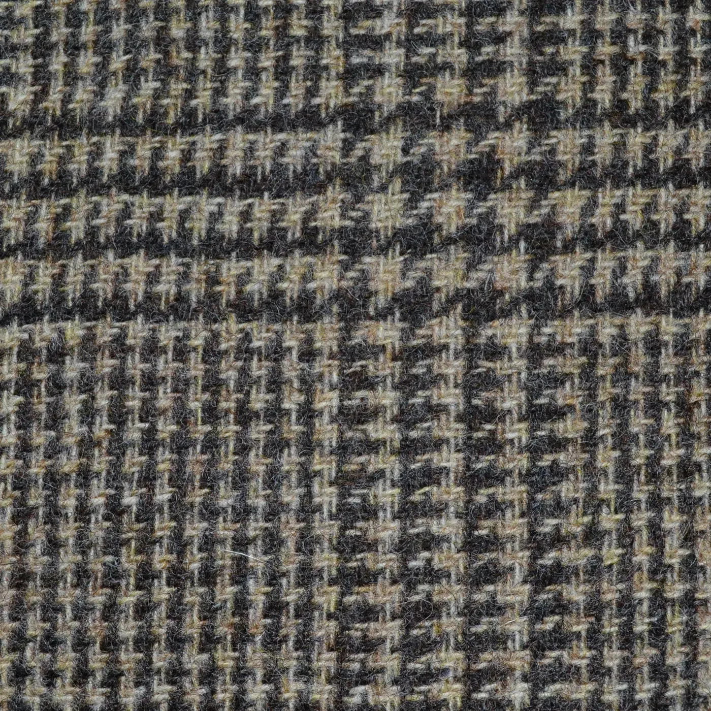 Beige and Dark Brown Prince of Wales Check Tweed