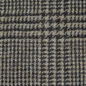 Beige and Dark Brown Prince of Wales Check Tweed