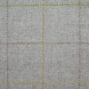 Beige with Sand, Sage Green and Brown Check All Wool Tweed Coating