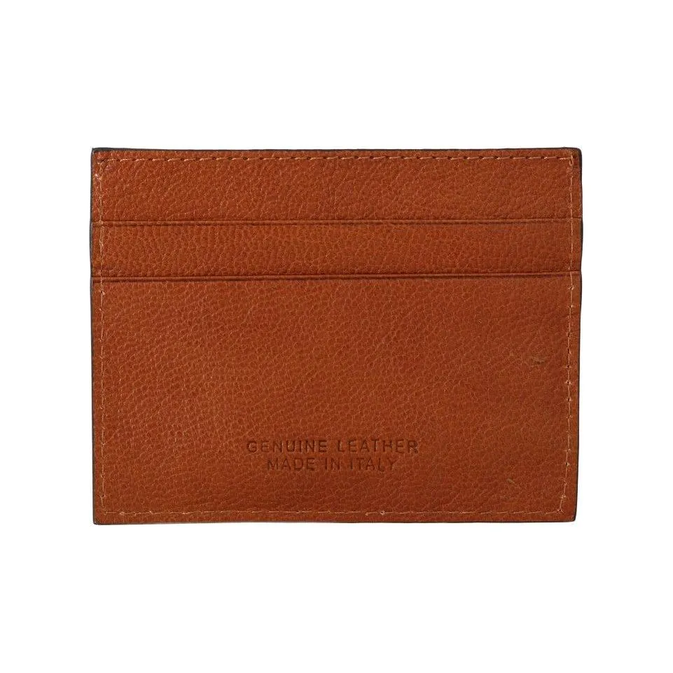 Billionaire Italian Couture Elegant Men's Leather Wallet in Brown