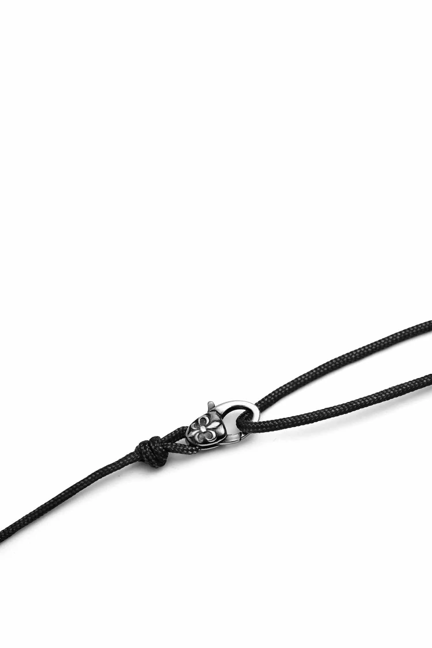 Black Wrap-Around String Bracelet with Sterling Silver Lock