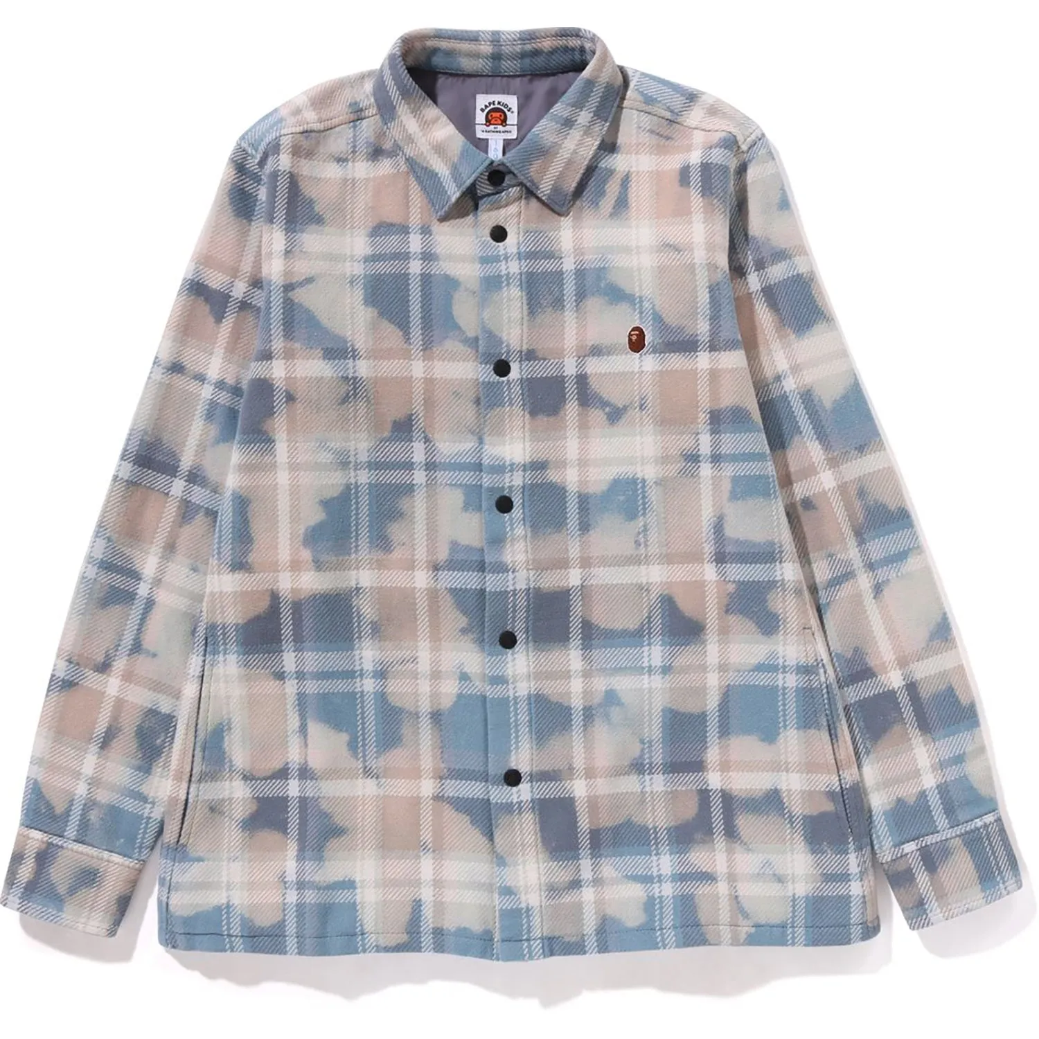 BLEACHED BAPE CHECK SHIRT JACKET JR KIDS