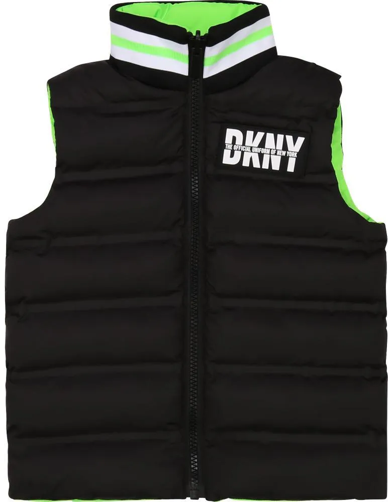 Boys Reversible Green & Black Gilet