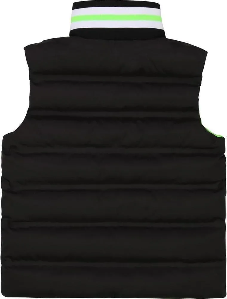 Boys Reversible Green & Black Gilet