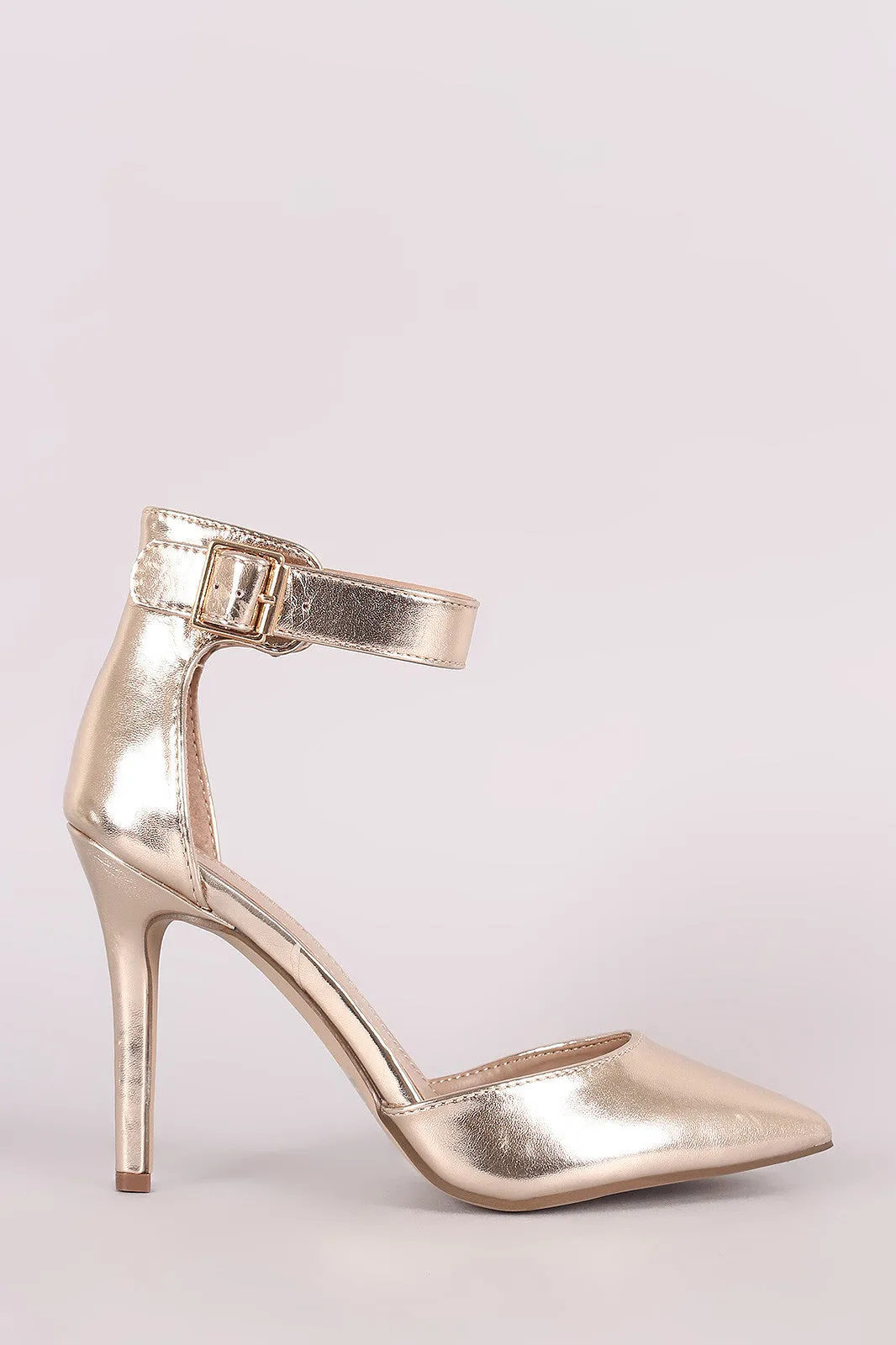 Breckelle Pointy Toe Ankle Strap Stiletto Pump