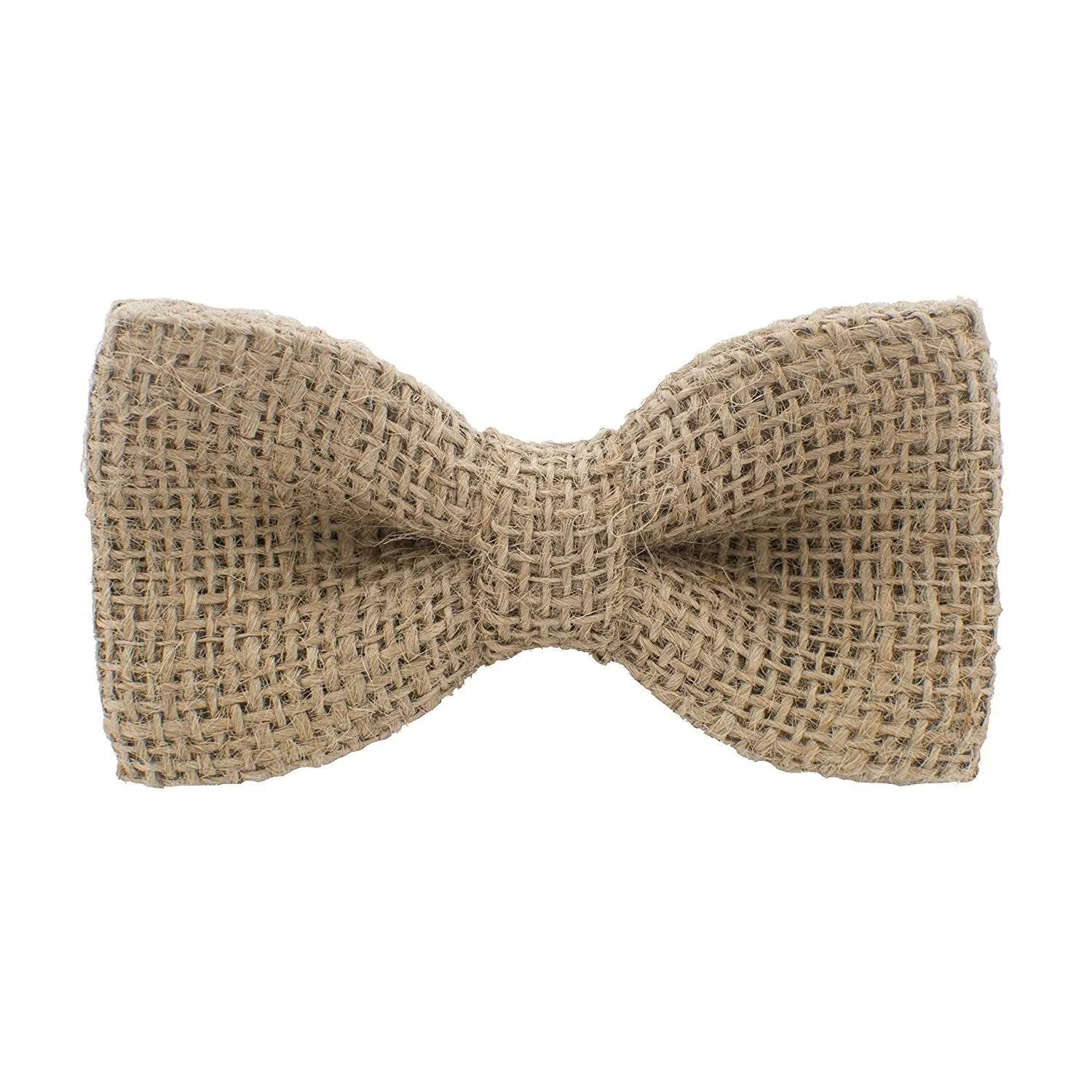 Burlap Hessian Rustic Beige Bow Tie