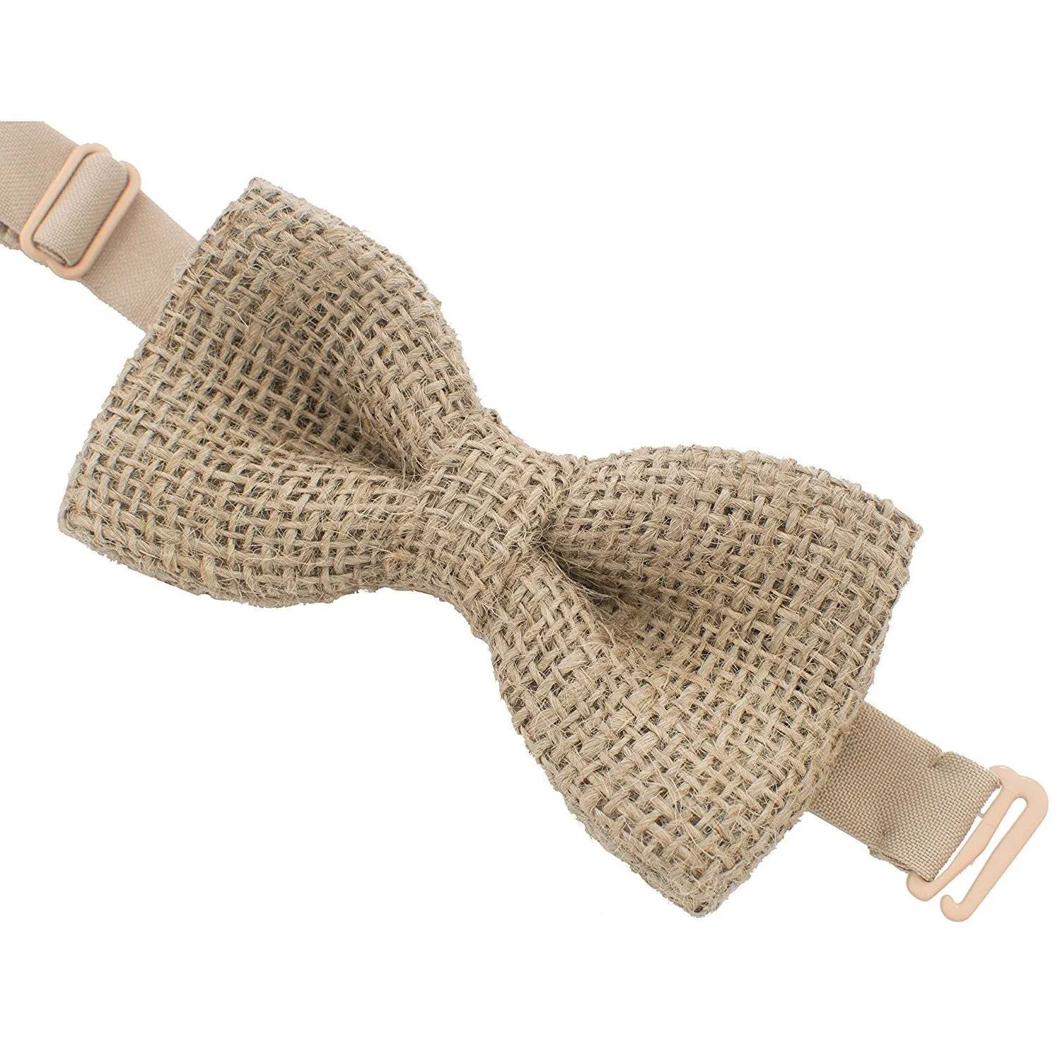 Burlap Hessian Rustic Beige Bow Tie