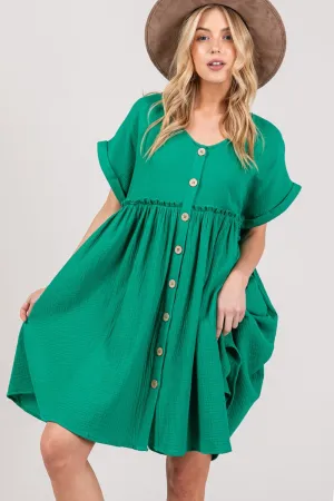 Button Up Short Sleeve Dress