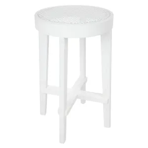 Cape Byron Rattan Kitchen Stool - White