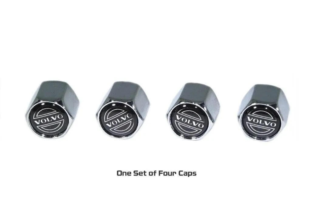 Chrome Valve Stem Tire Caps, Style: Volvo