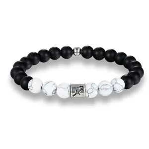 Classy Men Sagittarius White Beaded Zodiac Bracelet