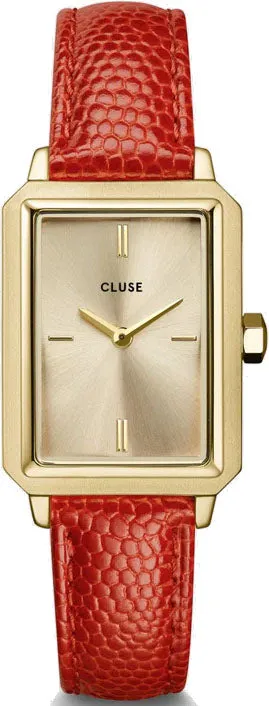 CLU Watch Fluette Leather CORSal Lizard Gold