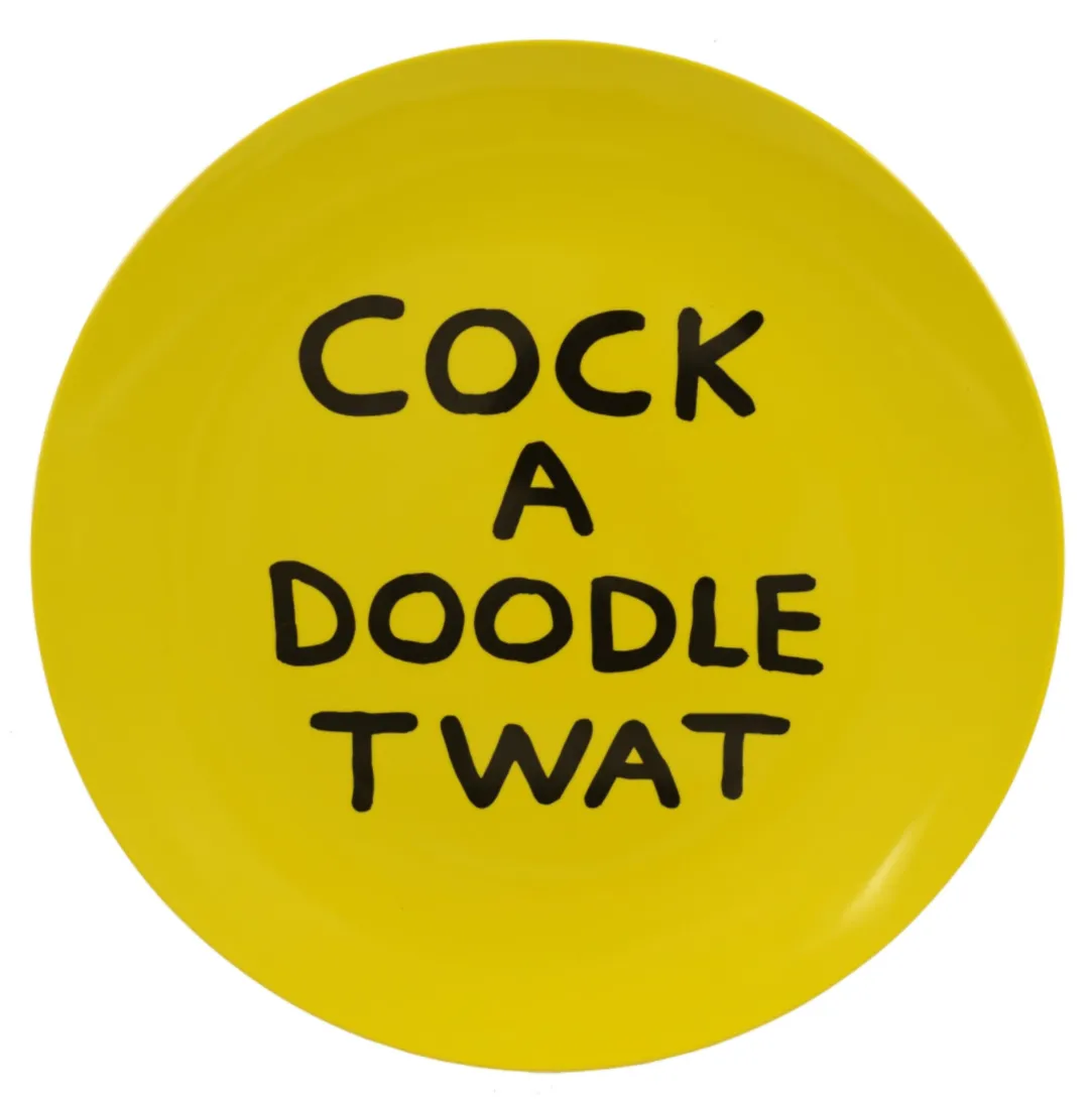 COCK A DOODLE TWAT PLATE BY THIRD DRAWER DOWN