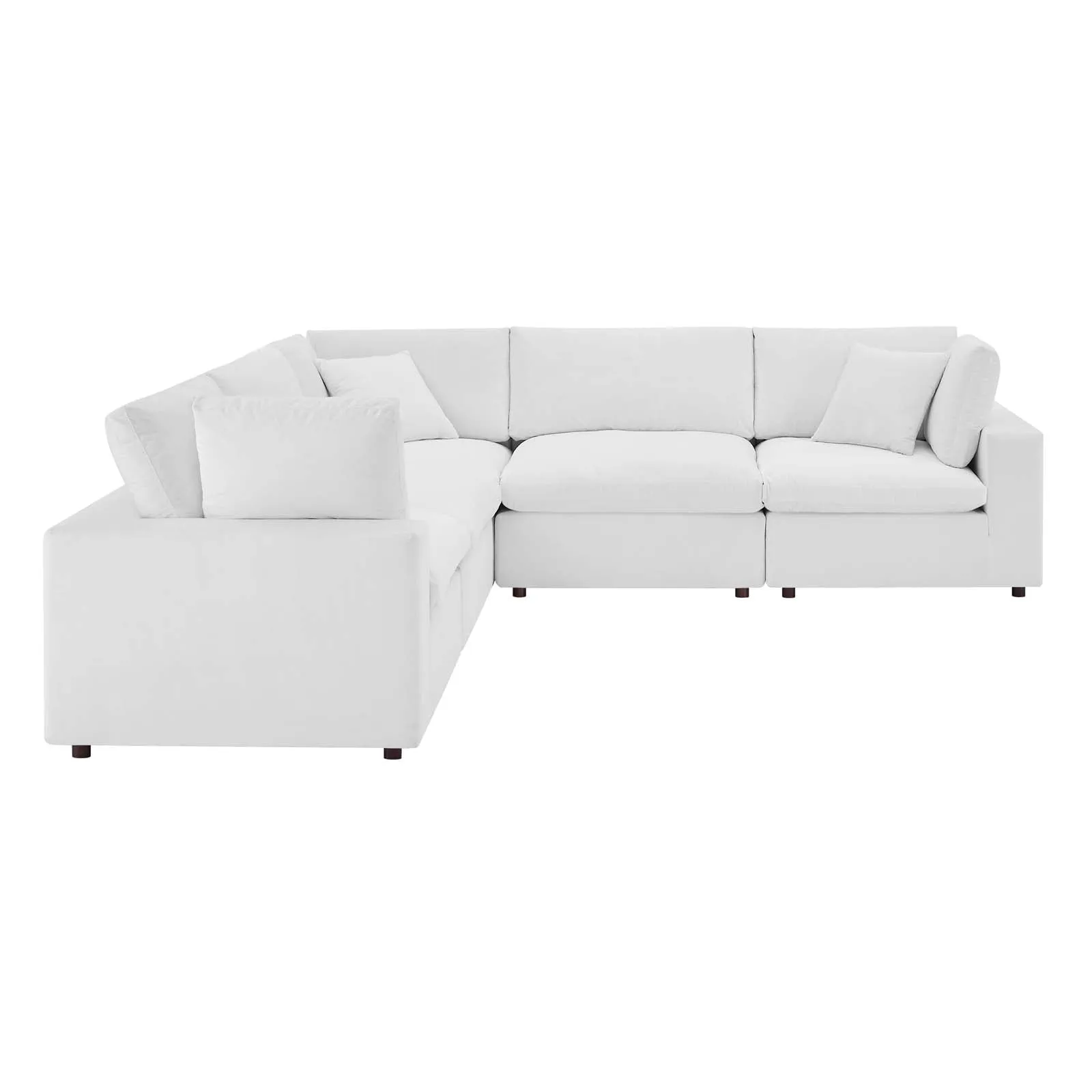 Commix Down  Filled Overstuffed Performance Velvet 5-Piece Sectional Sofa