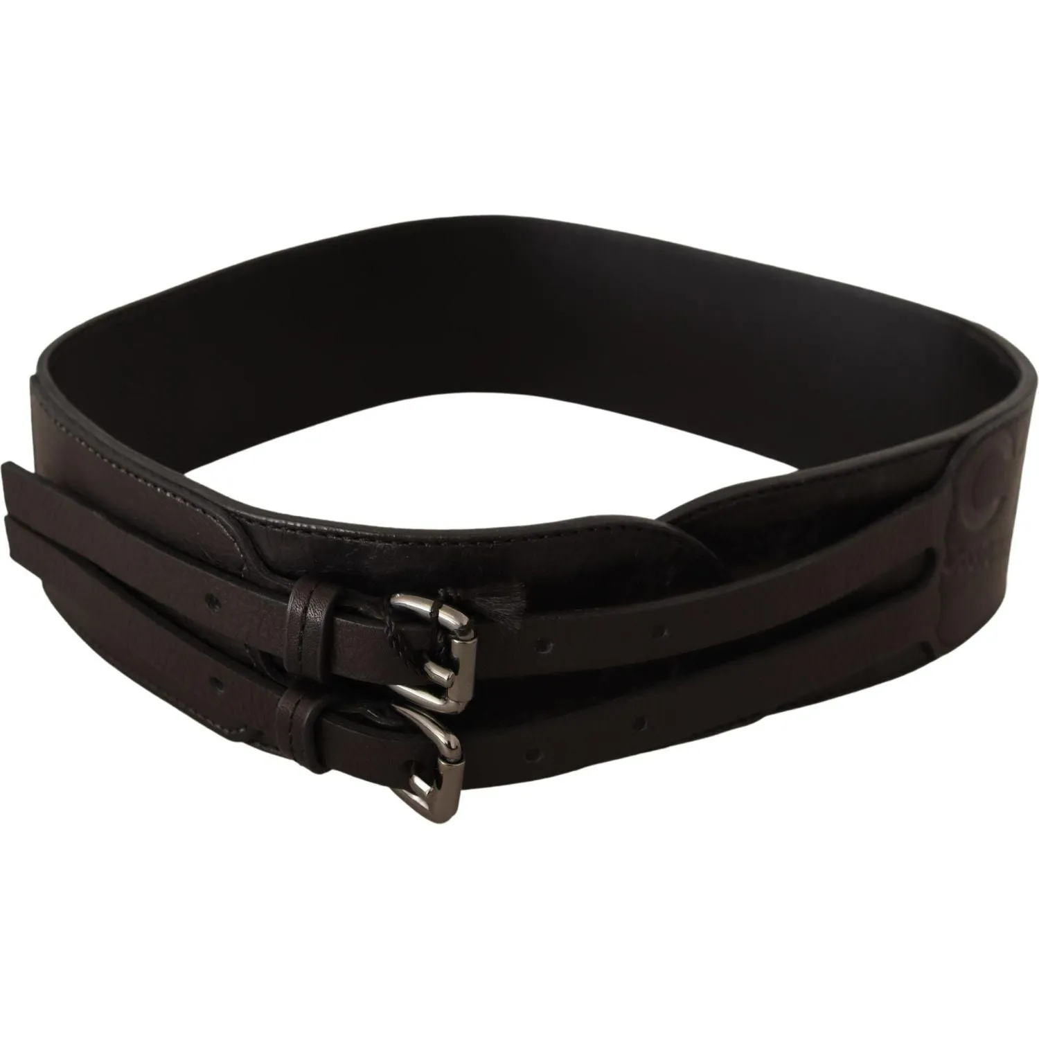 Costume National Elegant Double Buckle Leather Belt