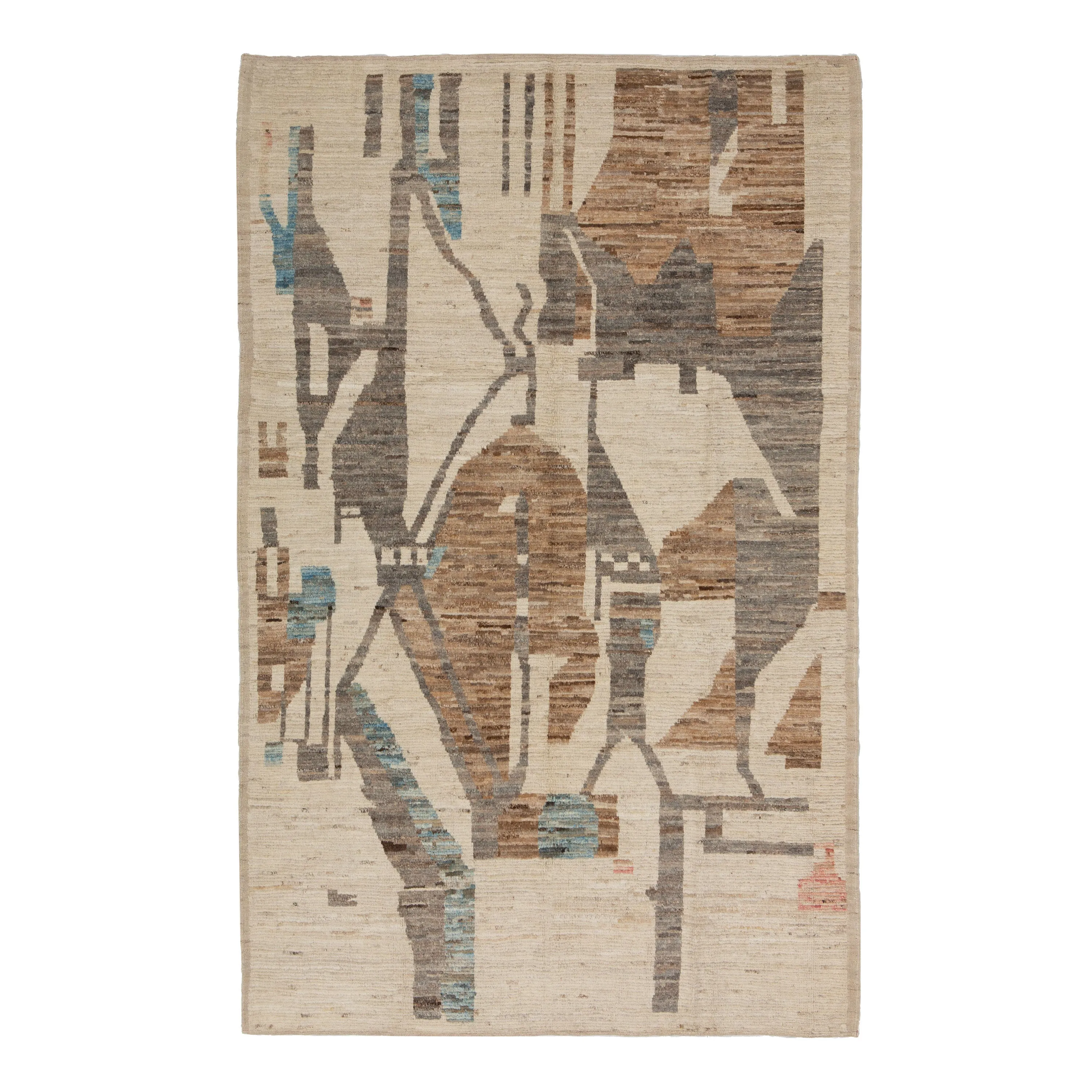 Cream Zameen Transitional Wool Rug - 6'6" x 10'7"