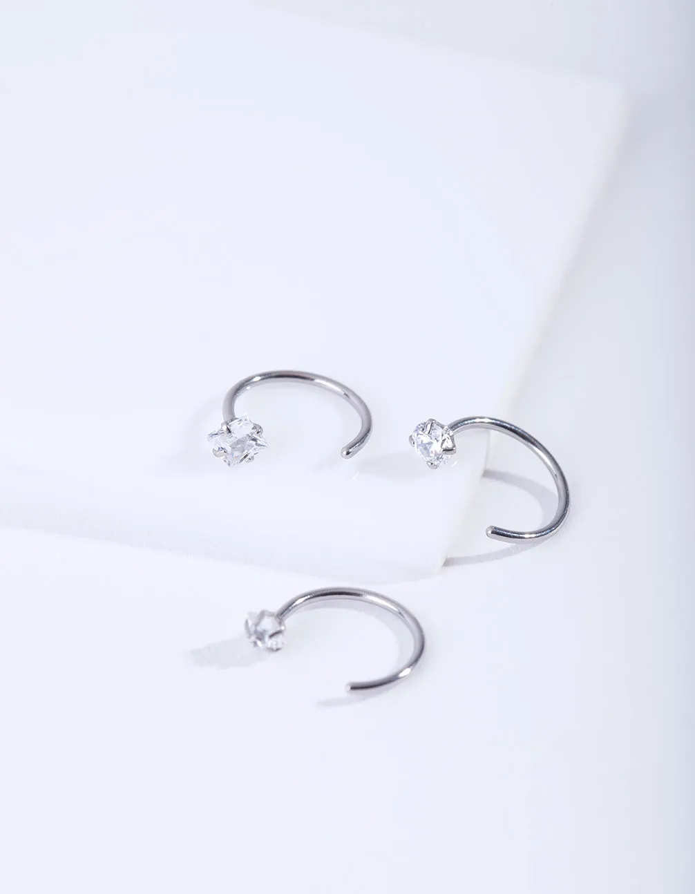 Crystal Nail Nose Ring Pack