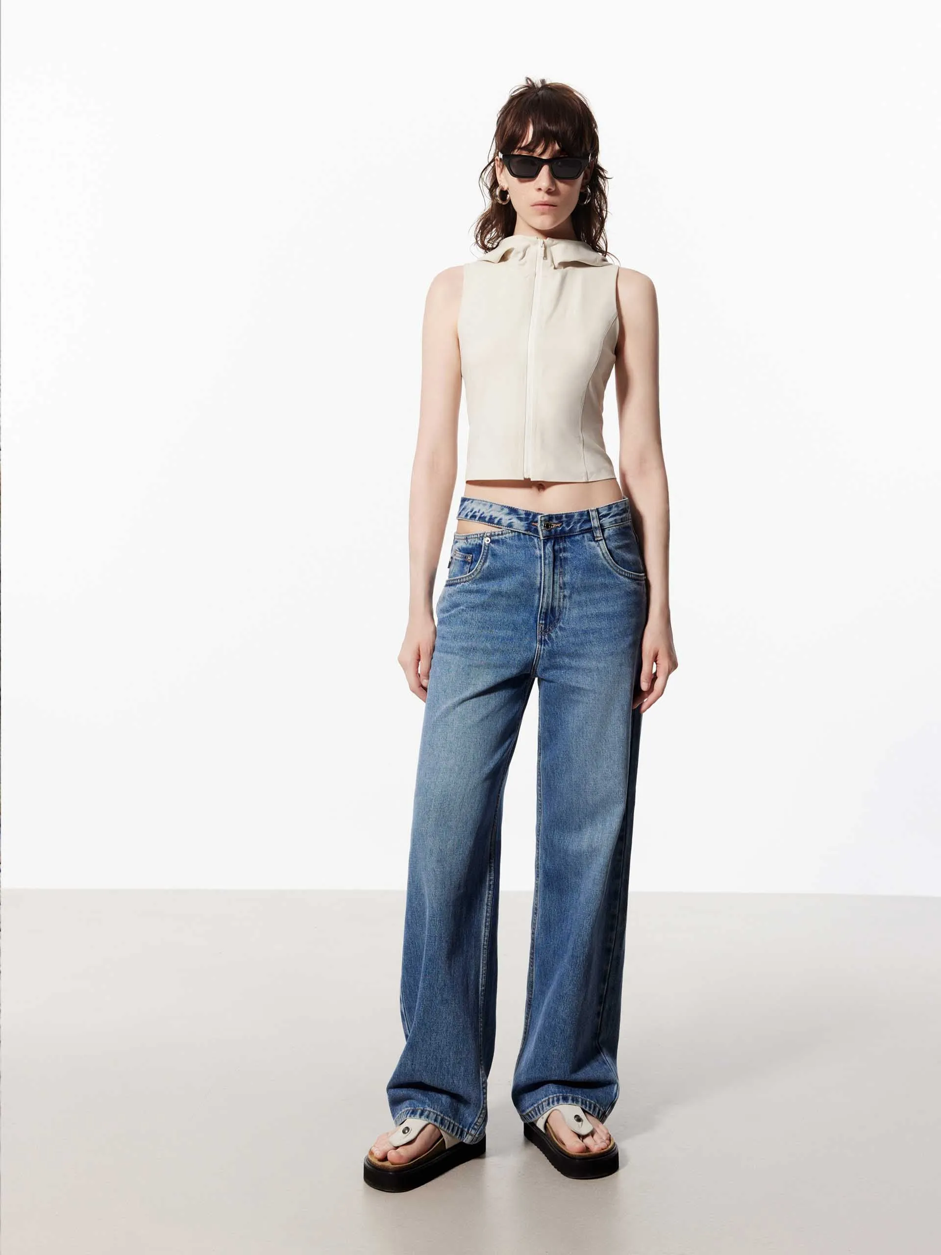 Deconstructed Cotton Jeans