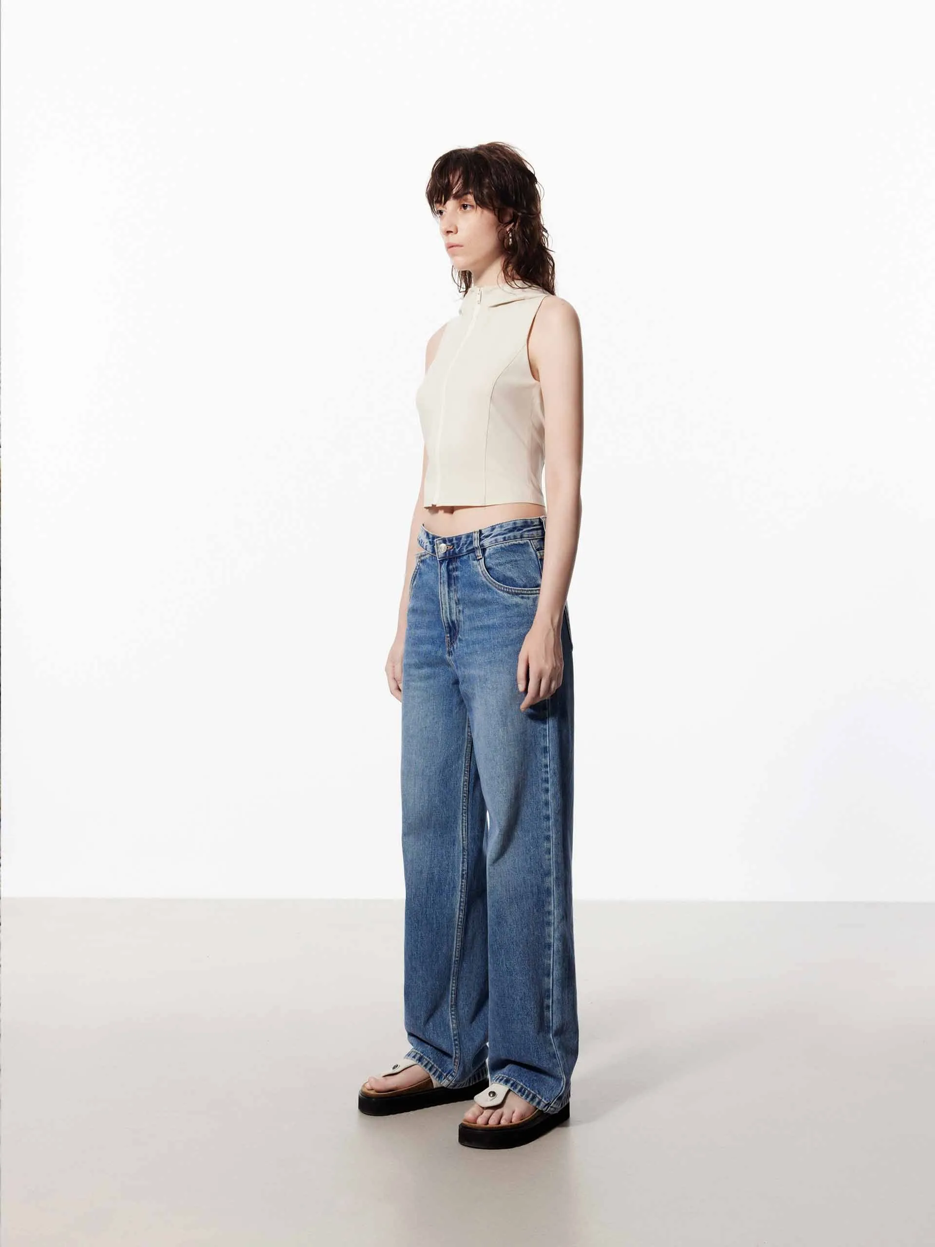 Deconstructed Cotton Jeans