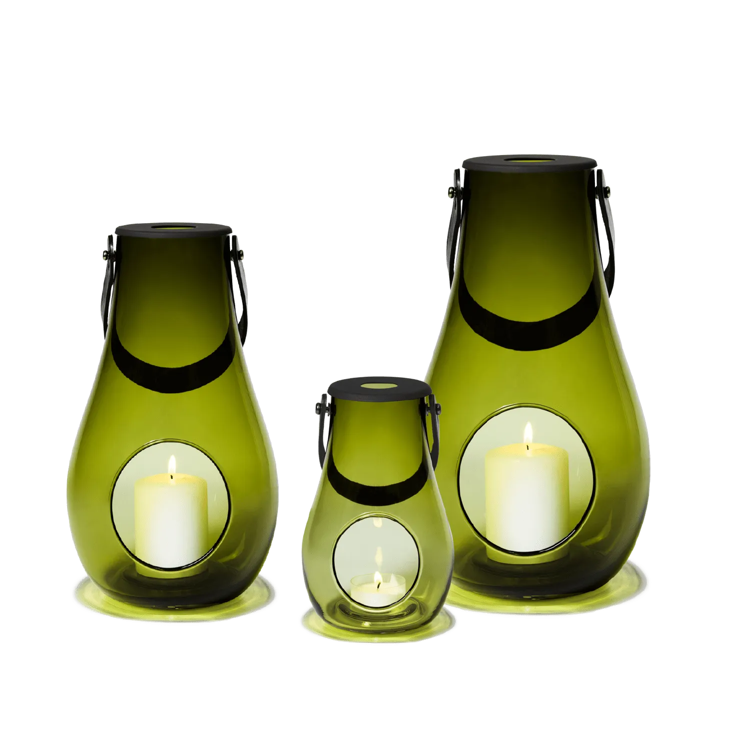 Design With Light Lantern Set, Green, 3 pcs.