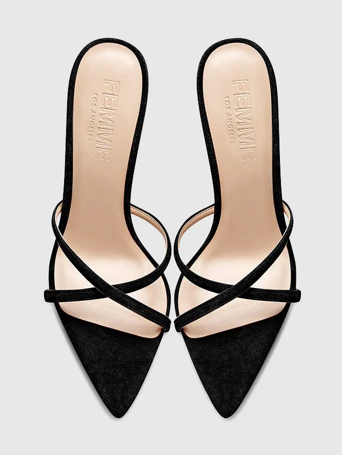 Donatella Mule - Suede Black