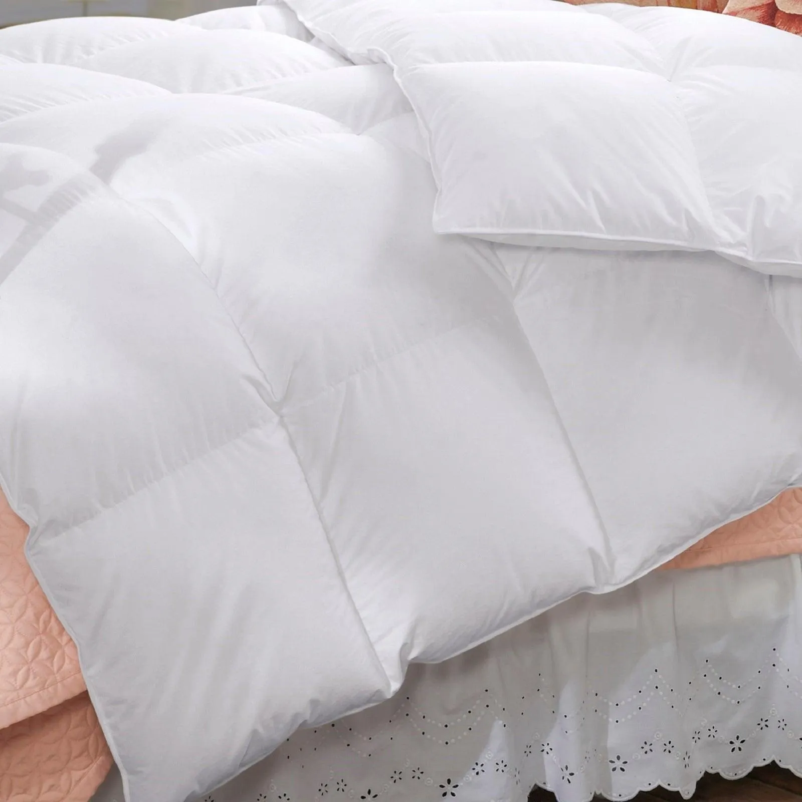 Duck Feather & Down Quilt 500GSM   Duck Feather and Down Pillows 2 Pack Combo - Super King - White