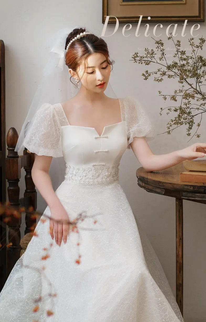 Early Spring bride new simple wedding dress- Primrose