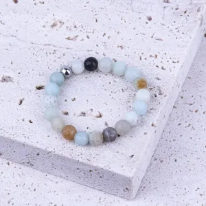 EARTHSTONE STRETCH RING - AMAZONITE