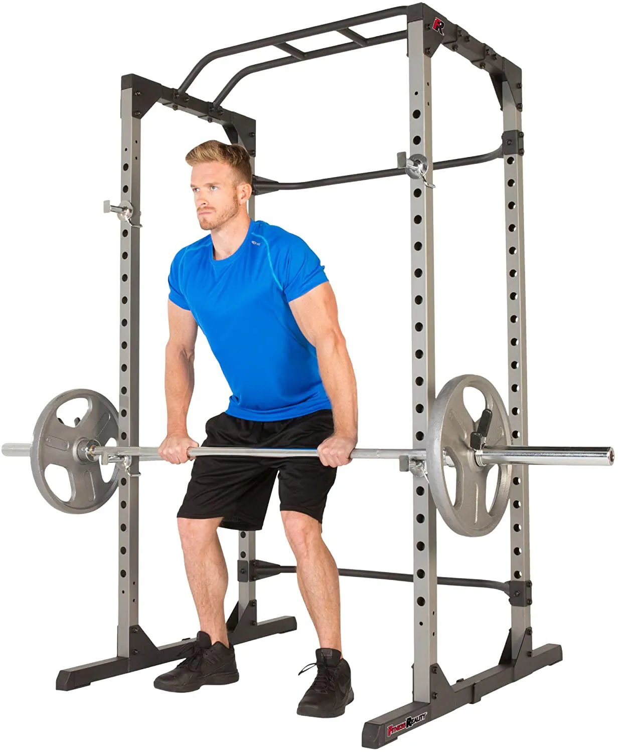 Fitness Reality 810XLT Super Max Power Cage with Optional Lat Pull-down Attachment and Adjustable Leg Hold-down