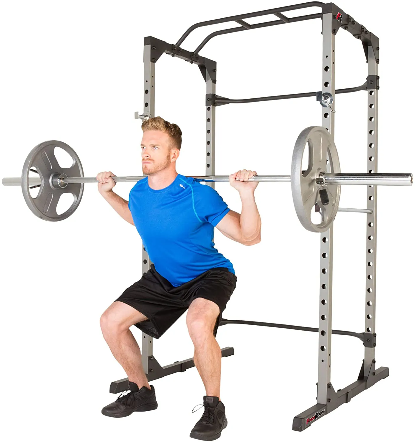 Fitness Reality 810XLT Super Max Power Cage with Optional Lat Pull-down Attachment and Adjustable Leg Hold-down