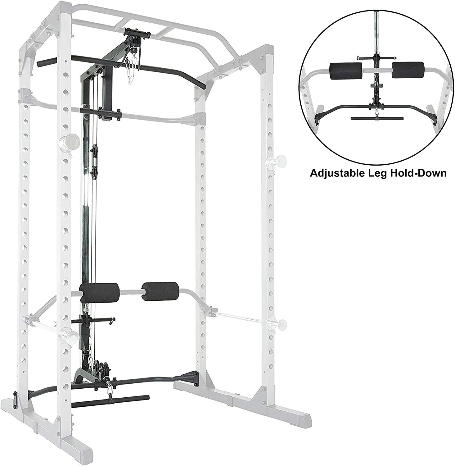 Fitness Reality 810XLT Super Max Power Cage with Optional Lat Pull-down Attachment and Adjustable Leg Hold-down