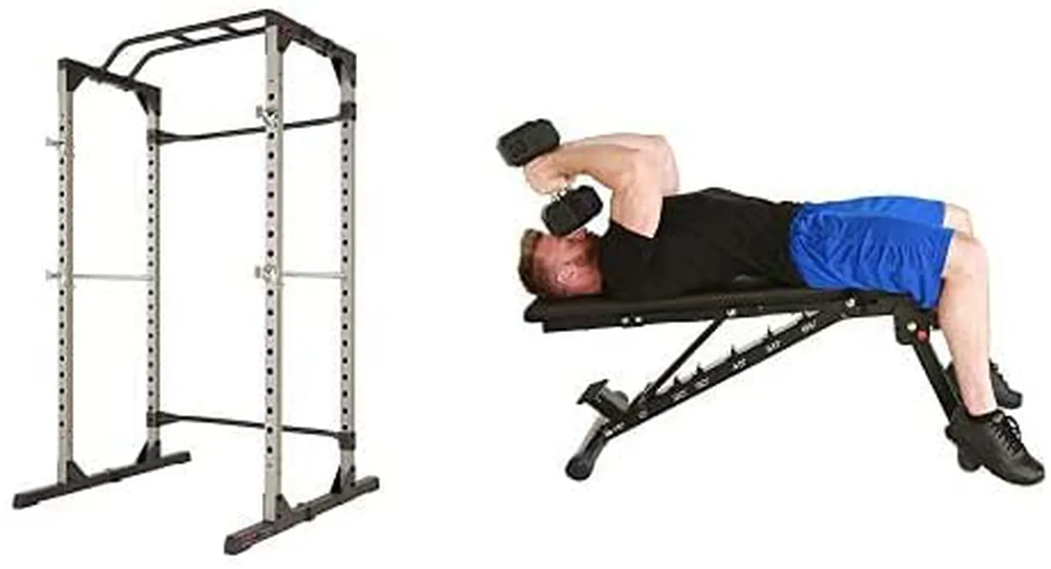 Fitness Reality 810XLT Super Max Power Cage with Optional Lat Pull-down Attachment and Adjustable Leg Hold-down