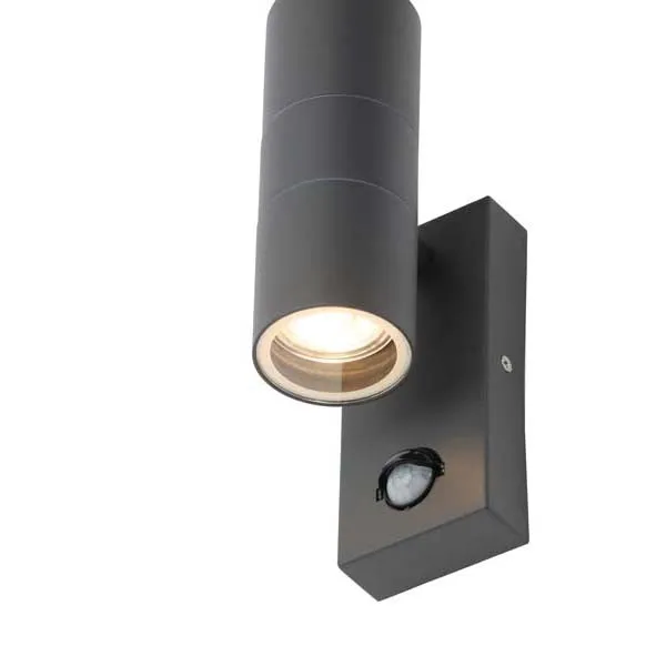 Forum Leto Up Down Wall Light PIR Anthracite