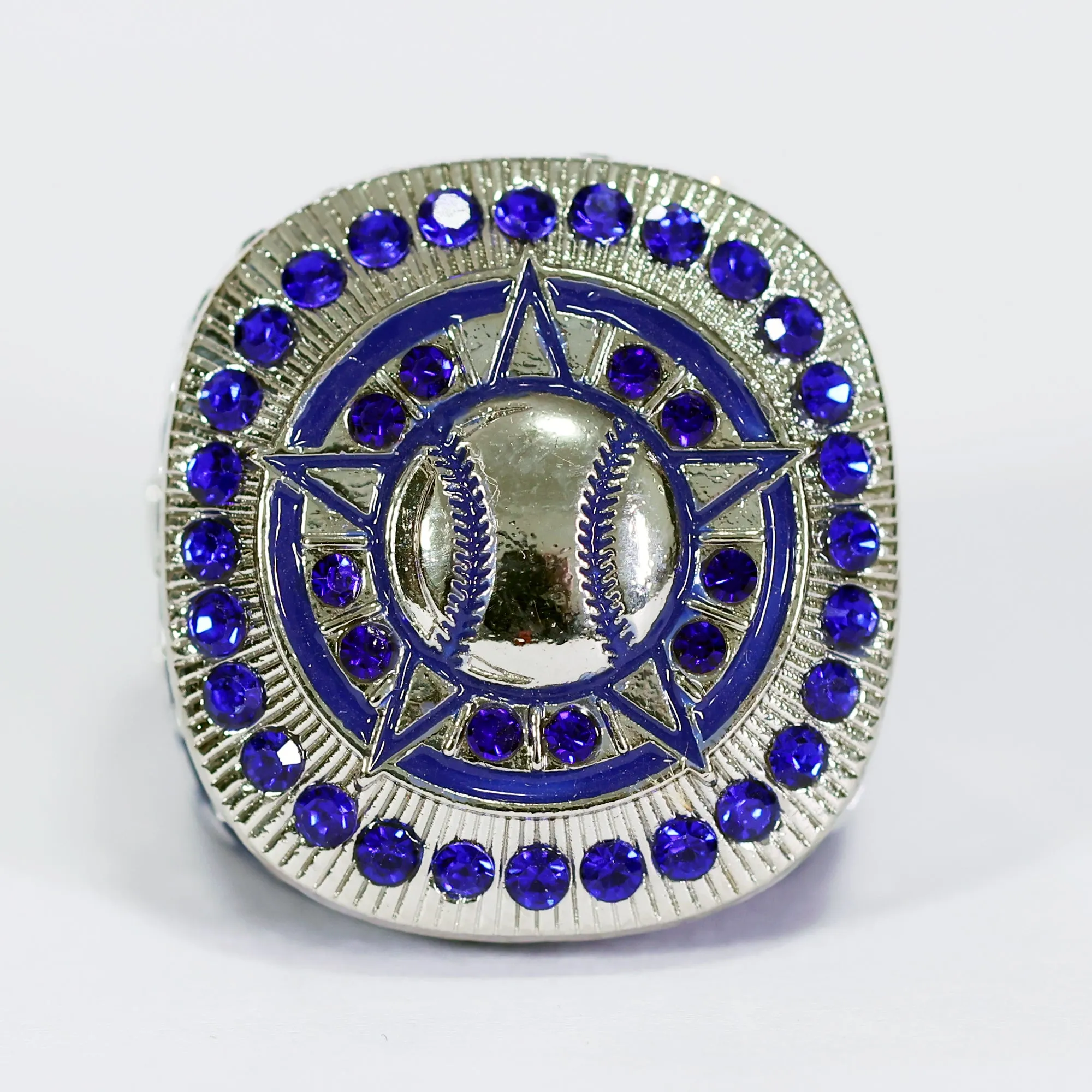 Generic Baseball/Softball Ring 10 Blue/Silver