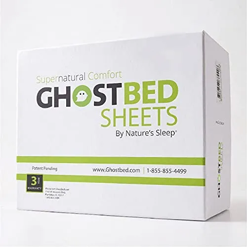 GhostBed Full Cooling Supima Cotton and Tencel Luxury Sheet Set - Wrinkle Resistant with Deep Pockets, 4 Piece, Gray