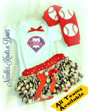 Girls Philadelphia Phillies Game Day Baseball Outfit