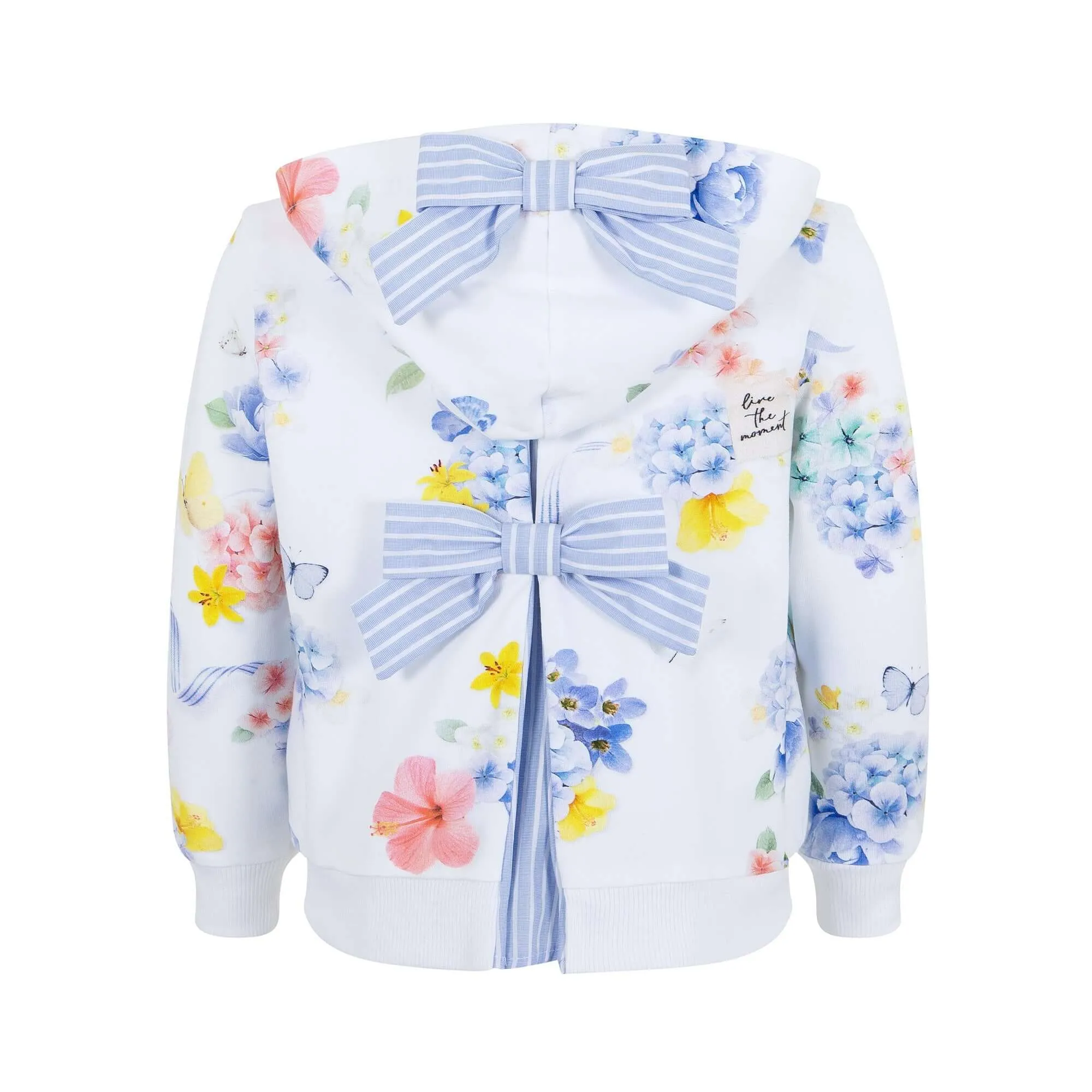 Girls White Flower Cardigan