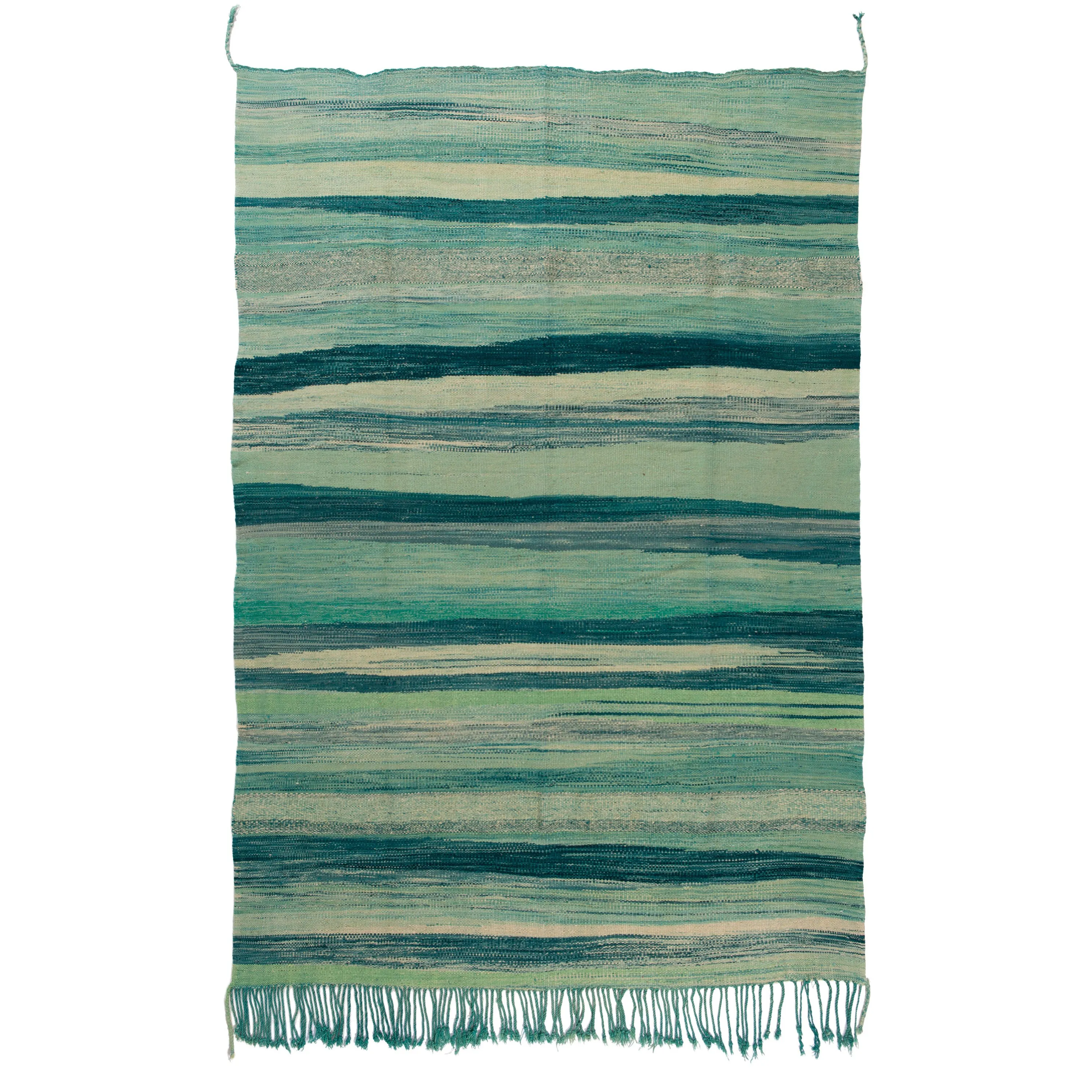 Green Flatweave Wool Rug - 9'7" x 12'